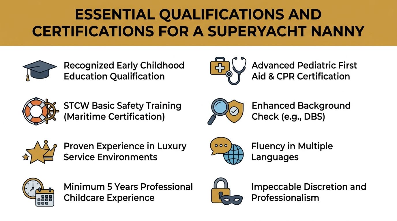 Superyacht Nanny: Guide for Families & Nannies | Superstar Nannies A list of essential qualifications and certifications required for professionals working as a superyacht nanny.