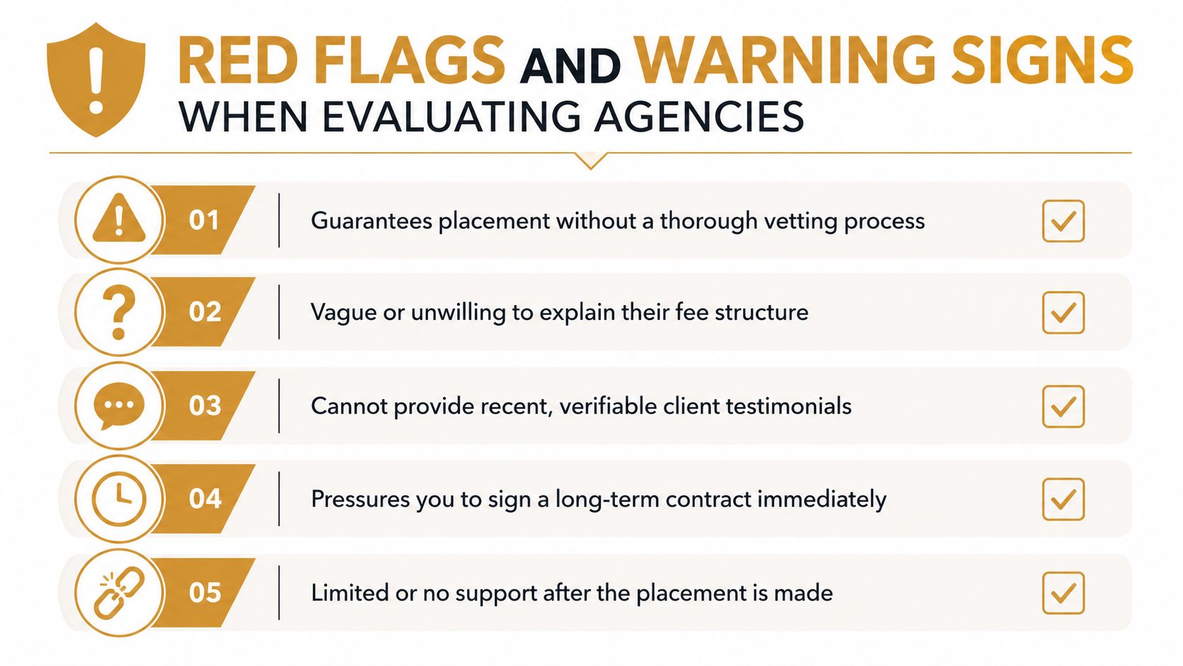 Private Staff Agency: Find Trusted Household Professionals | Superstar Nannies A list of red flags and warning signs for evaluating a professional staffing agency.